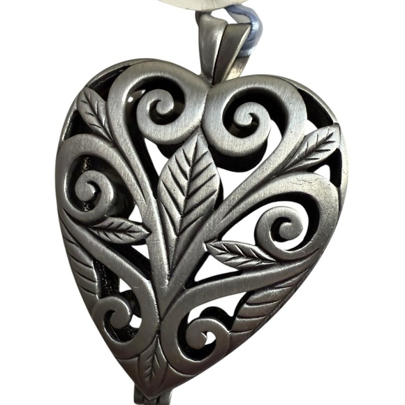 Heart Locket Keepsake Ornament With Blue Ribbon Silver Heart Keepsake Ornament - Picture 6 of 7